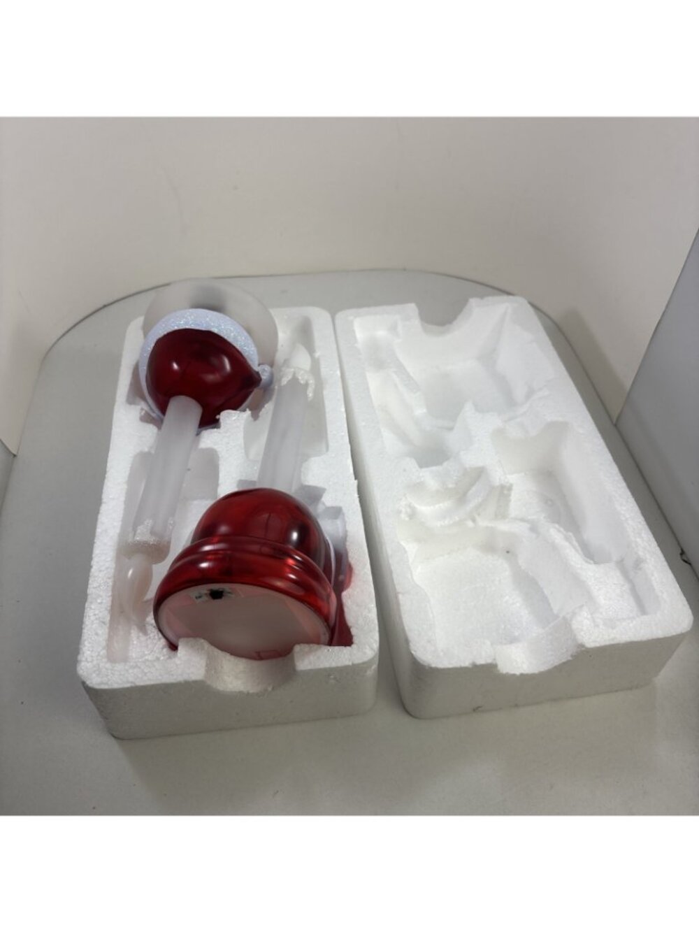 Frosted Acrylic Santa Mrs Santa Light Up Battery Candlesticks Flickering 9” - Picture 8 of 8
